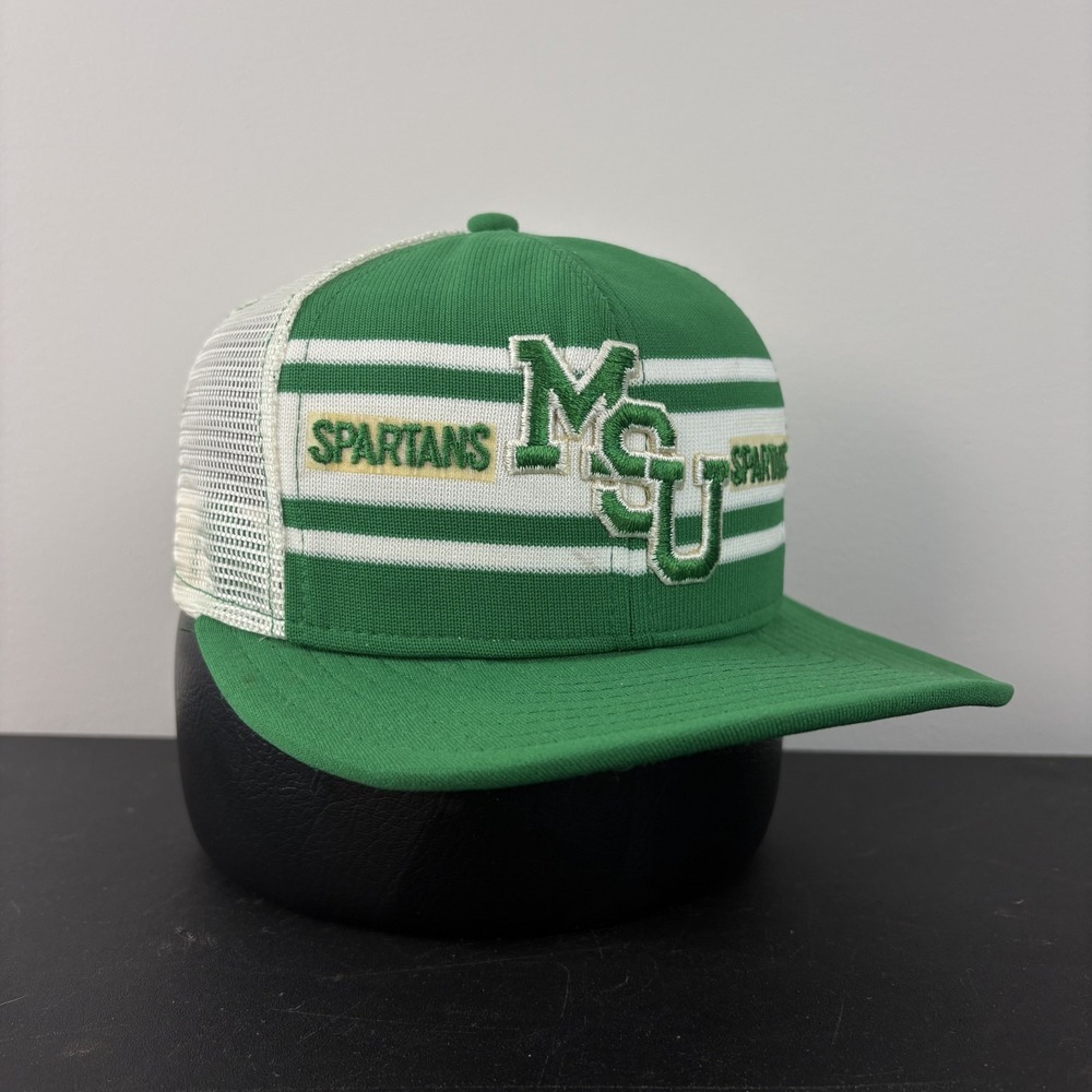 Vintage 80's Michigan State University Spartans Hat Trucker Snapback Adjustable